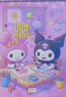 دفتر نقاشی 50 برگ A4 سیم از بالا فانتزی (آلگرو) - طرح 1