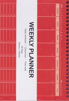 دفتر برنامه‌ریزی مدل weekly planner (همیشه) - قرمز