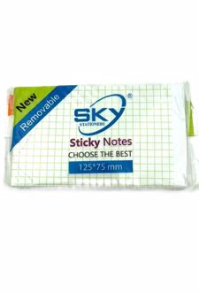 استیک‌نوت شطرنجی 7.5*12.5 سفید (SKY)