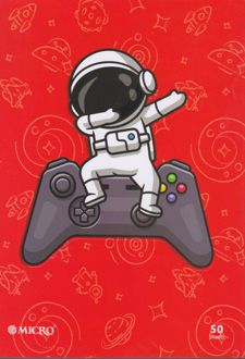 دفتر 50 برگ وزیری ته چسب میکرو طرح کارتونی (فضانورد)