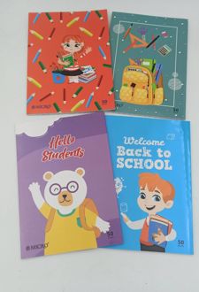 دفتر شطرنجی 50 برگ ته چسب میکرو کد D19 (نارنجی دختر)