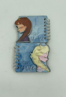 ست 2 عددی دفترچه برجسته چوبی (دکمه) - السا آنا