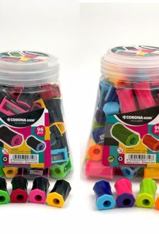 تراش تک سوراخ دو رنگ کرونا (آبی کمرنگ آبی پرنگ)