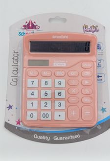 ماشین‌حساب رومیزی 12 رقم اسکول‌فنز - (گلبهی)