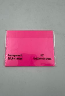 استیک‌نوت 50 عددی pvc شفاف (صورتی)