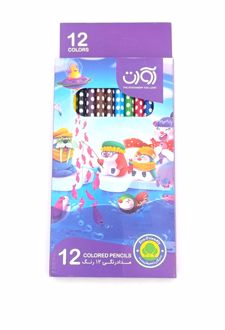 مداد 12 رنگ جعبه مقوایی مدل 3916 (آوات) - بنفش