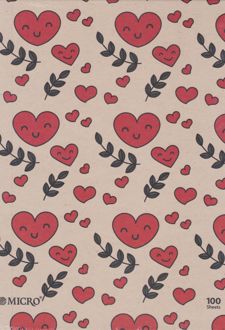 دفترکلاسوری 26 حلقه 100 برگ قفل فلز کرافت میکرو (قلب)