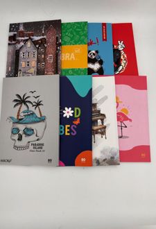 دفتر 80 برگ وزیری ته چسب میکرو طرح کلاسیک (خانه های برفی)