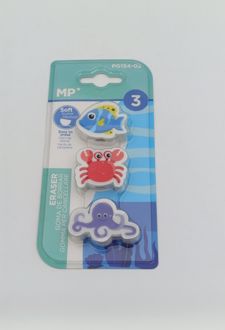بلیستر 3 عددی پاک‌کن سر‌مدادی حیوانات‌دریایی (MP)