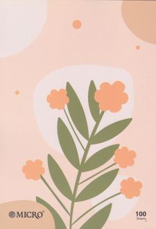 دفتر 100 برگ وزیری ته چسب طرح کلاسیک میکرو (گل)