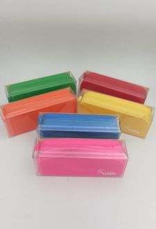 جامدادی تک زیپ سیلیکونی مکعب مربع لیدر - (زرد)