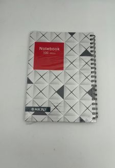 دفتر 100 برگ B5 سیمی کشدار طرح دار میکرو (طوسی مربعی)