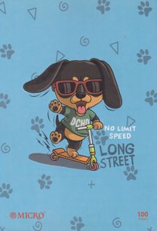 دفتر 100 برگ وزیری ته چسب طرح کلاسیک میکرو (سگ آبی کمرنگ)