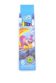 مداد 6 رنگ جعبه مقوایی مدل 3918 (آوات) - آبی