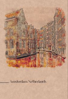 دفتر 80 برگ رقعی جلدکرافت گذران کشورها (Dash note) هلند