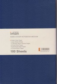 دفتریادداشت 100 برگ اروپایی جلد چرم (ایمان) - سرمه‌ای