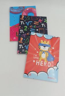 دفتر 80 برگ دوخط وزیری ته چسب میکرو (ببر)