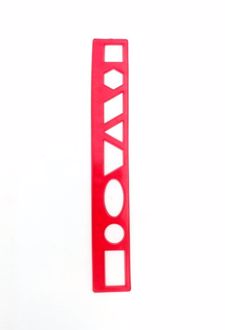 خط‌کش 20 سانت شابلون دار ژله‌ای (فرمی نو) - قرمز