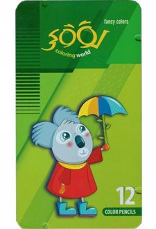 مداد رنگی 12 رنگ جعبه فلزی (لوکی) - سبز