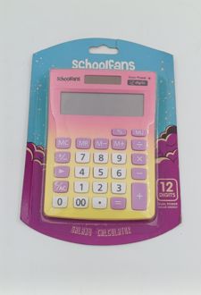 ماشین‌حساب رومیزی 12 رقم اسکول‌فنز - (صورتی زرد)