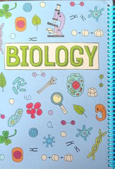 دفتر زیست 100 برگ وزیری سیمی جلد‌سخت (پودل) آبی