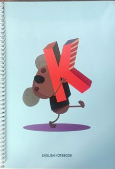 دفتر زبان 100 برگ وزیری سیمی جلد‌نرم مجلد فانتزی (پودل) آبی