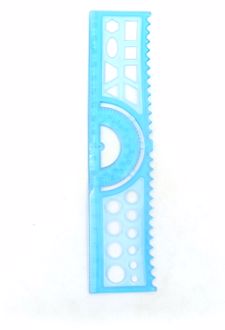 خط کش 20 سانت ژله‌ای نقاله‌دار (نابیل) - آبی