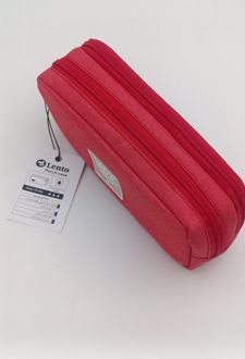 جا‌مدادی پارچه‌ای ملانژ 2 زیپ (لنتو) قرمز