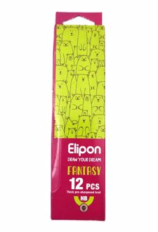 بسته 12 عددی مدادمشکی (الیپون) - طرح خرس