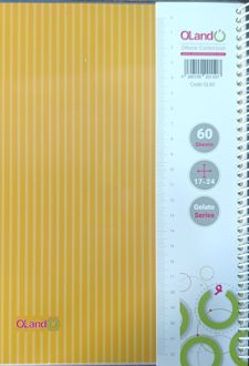 دفتر 60 برگ مجلد سیمی سری ژلاتو (الند) زرد