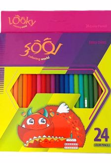 مداد رنگی 24 رنگ جعبه مقوایی (لوکی)