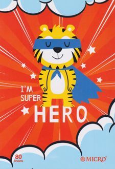 دفتر 80 برگ دوخط وزیری ته‌چسب میکرو (ببر)