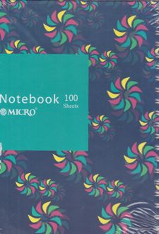دفتر 100 برگ B5 سیمی کشدار طرح دار میکرو (سرمه ای فرفره)