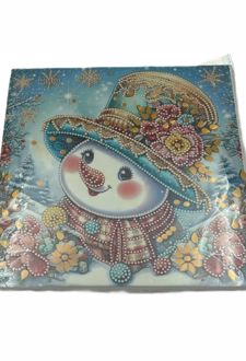 نقاشی الماسی 30*30 برنزی (فانتزی) - آدم برفی