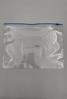 پوشه زیپ‌دار A4 شفاف آبی (MG)