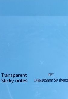 استیک‌نوت 50 عددی pvc شفاف A6 (آبی)