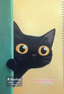 دفتر نقاشی 40 برگ سیمی (مازلاین) گربه چشم‌زرد