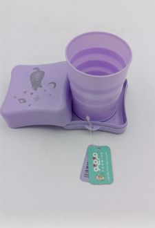 لیوان سفری تاشو (فرمی نو) مربعی بنفش