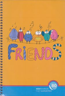 دفتر 80 برگ 4خط جلد مقوایی سیمی (میم) نارنجی