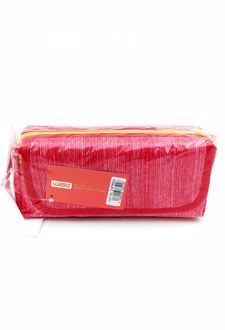 جامدادی سه زیپ درب چسبی زوم (قرمز)