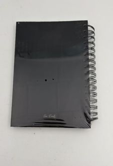 دفتر 100 برگ A5 خط‌دار سیمی جلدسخت (کاغذ مشکی) سری پیور بیوتی