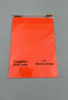 استیک‌نوت 50 عددی pvc شفاف A5 (نارنجی)