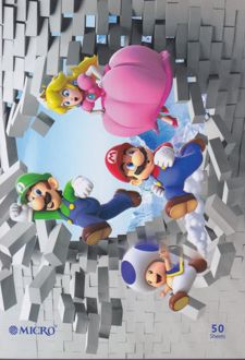 دفتر 50 برگ وزیری ته چسب میکرو طرح کارتونی (ماریو)