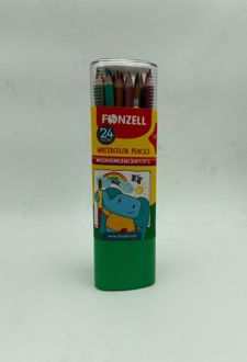 مداد رنگی استوانه‌ای 24 عددی آبرنگی سه‌وجهی (فونزل)