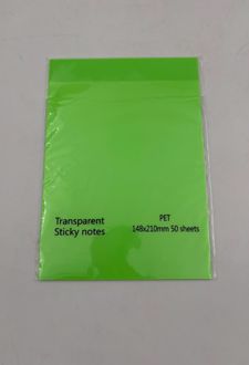 استیک‌نوت 50 عددی pvc شفاف A5 (سبز)
