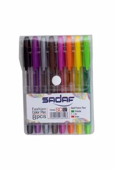 خودکار 8 رنگ بدنه کریستال نوک 0.7 (صدف)