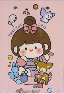 تخته شاسی A5 همراه با کاغذ آبرنگ - (صورتی دختر و حیوانات)