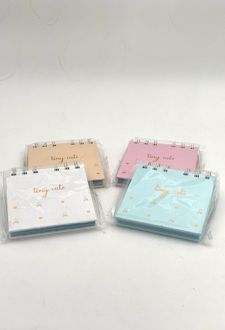 دفتر یادداشت 80 برگ 10*10 سیمی جلد سخت Tiny cute برگ سری کیوت پالت (کرم)