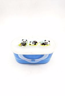 ظرف غذا دو طبقه دسته‌دار پلاستیکی (فرمی نو) - آبی