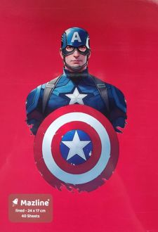دفتر 40 برگ ته‌چسب (مازلاین) - طرح کاپیتان آمریکا